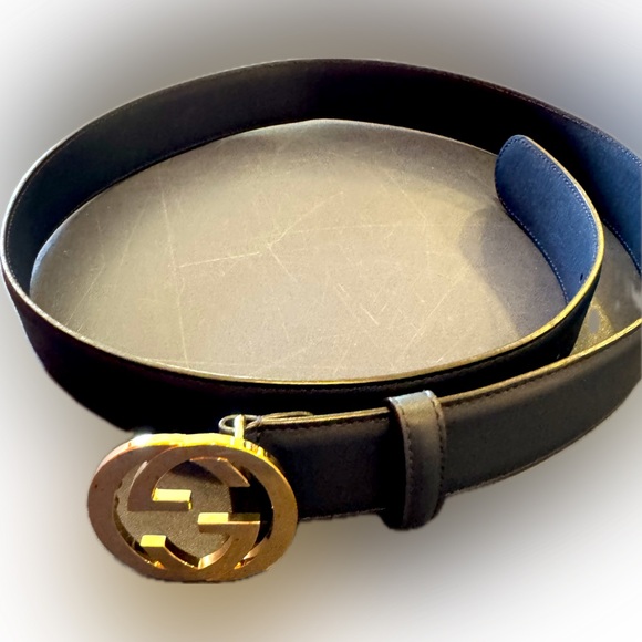 Gucci Leather Interlocking G Belt - Size 100/40 - Picture 3 of 10